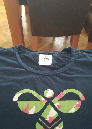xxl Beden Hummel Baskılı Koyu Mavi Kadın Tişört