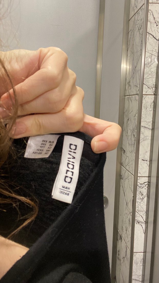 Siyah Kısa Kollu Crop Top H&M - Görsel 2