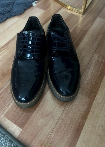 Siyah Parlak Rugan Erkek Klasik Ayakkabı - Görsel 2