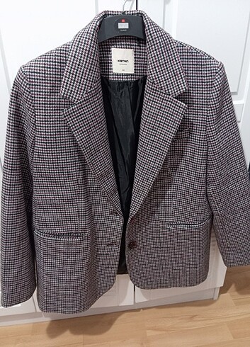 Koton bordo ekoseli blazer ceket 40 beden