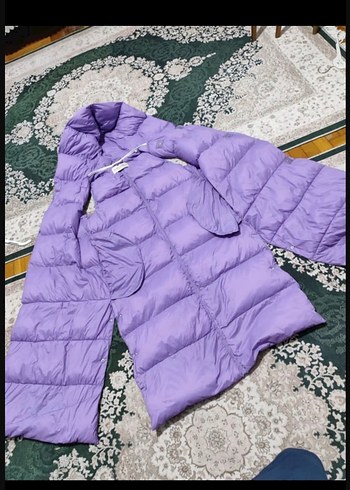 Mor Kapüşonlu Uzun Kadın Yelek - Görsel 5