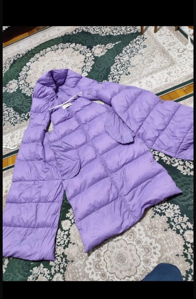 Mor Kapüşonlu Uzun Kadın Yelek - Görsel 5