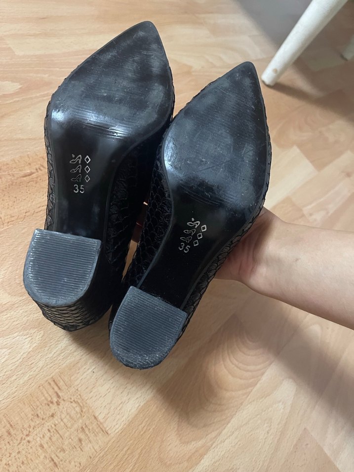 Siyah Yılan Desenli Bağcıklı - Görsel 5