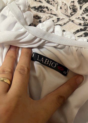 Beyaz Uzun Kollu Hamile Abiye Elbise - Görsel 5