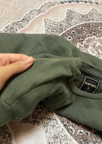 Erkek Haki Basic Sweatshirt - Görsel 6