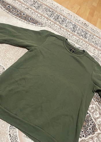 Erkek Haki Basic Sweatshirt - Görsel 4