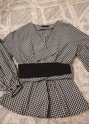 Trendyolmilla kruvaze yaka poplin kumaş bluz