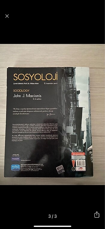  Sosyoloji ders kitabı Nobel yayınevi