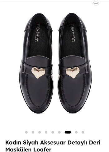Kadın Siyah Deri Maskülen Loafer