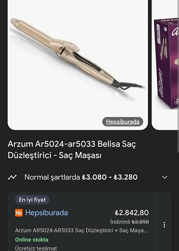 Arzum Belisa Saç Düzleştirici ve Maşa