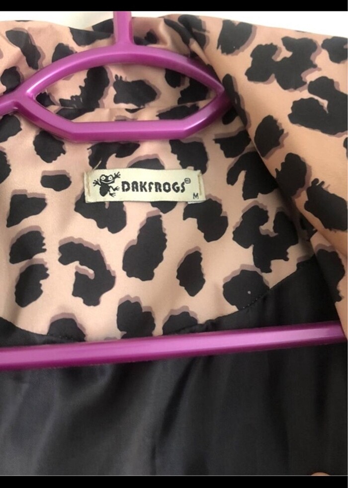 Leopar desen trençkot - Görsel 4