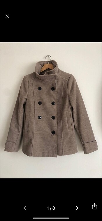 H&M kaşe vizon rengi mont