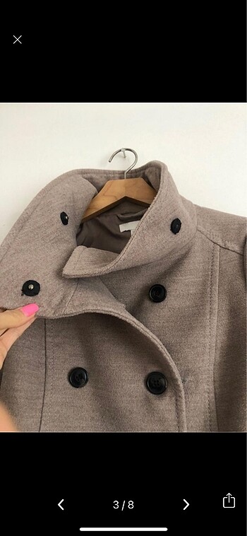 s Beden H&M kaşe vizon rengi mont