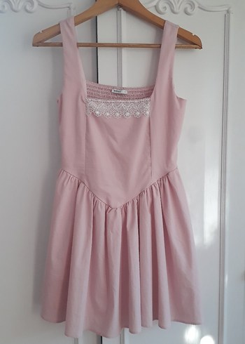 Pembe Dantelli Vintage Anime Elbise Kore