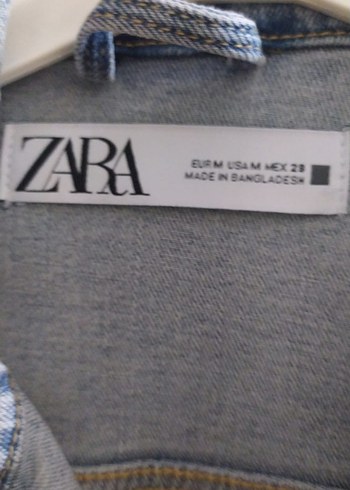 m Beden mavi Renk Kadın zara marka Açık Mavi Düğmeli Denim Ceket