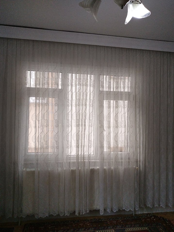 Desenli Beyaz Tül Perde - Görsel 3