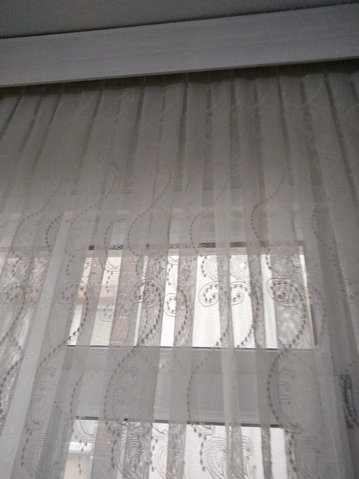 Desenli Beyaz Tül Perde - Görsel 4