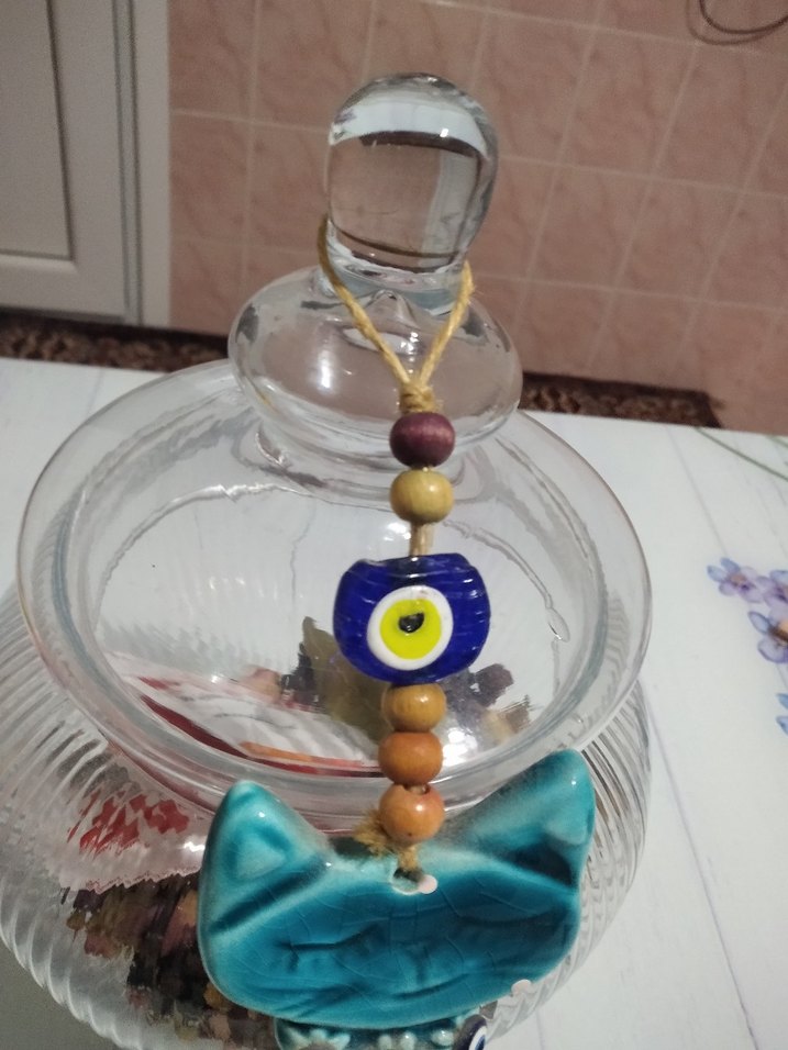 Turkuaz Renkli Kedi Figürlü Dekoratif Aksesuar - Görsel 3