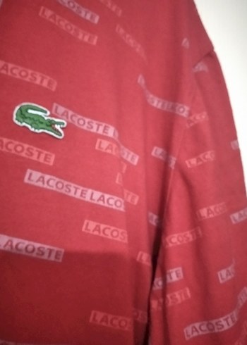 xxl Beden Lacoste Kırmızı Baskılı Erkek Tişört