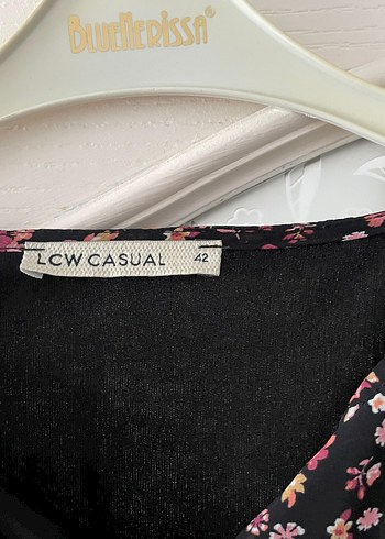 LC Waikiki Pembe Çiçekli Uzun Bohem Elbise