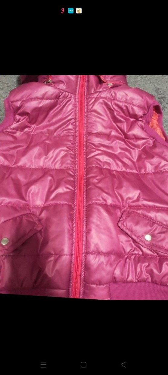 Kız Çocuk Renkli Fermuarlı Pembe Yelek - Görsel 3