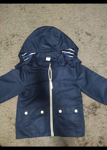 Erkek Çocuk Kapüşonlu Fermuarlı Mavi Ceket - Görsel 2