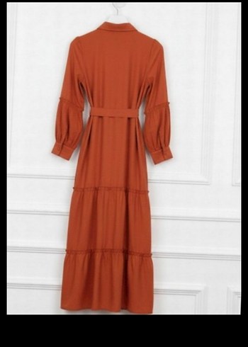 Uzun Kollu Kemerli Bohem Elbise - Görsel 2