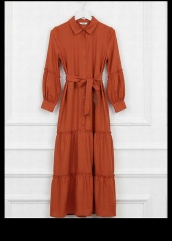 Uzun Kollu Kemerli Bohem Elbise - Görsel 3