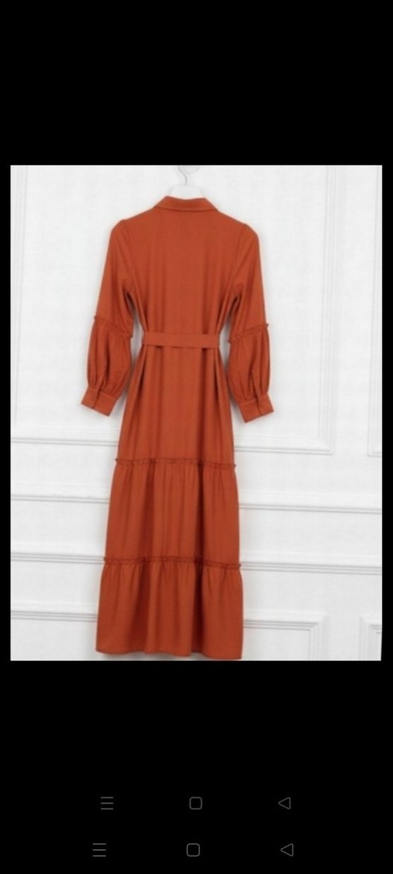 Uzun Kollu Kemerli Bohem Elbise - Görsel 2