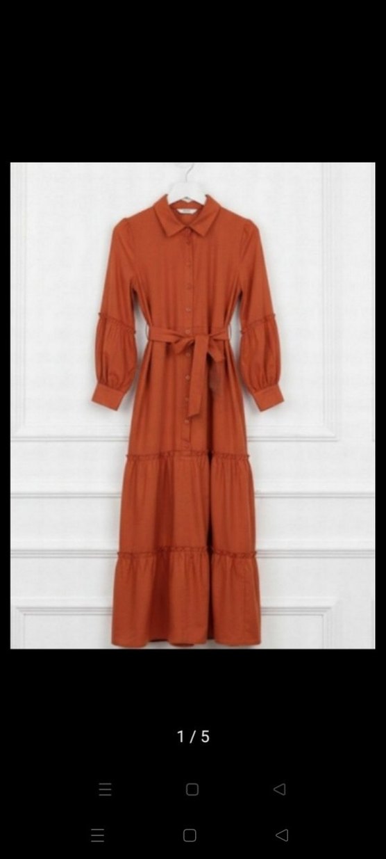 Uzun Kollu Kemerli Bohem Elbise - Görsel 3