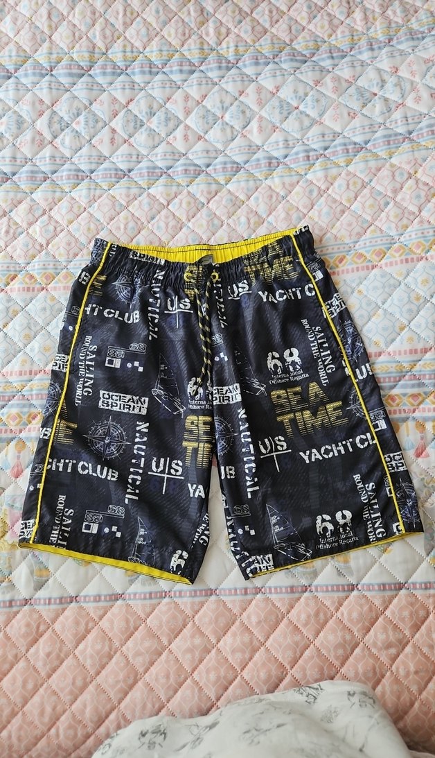 Baskılı Siyah Erkek Deniz Şortu - Görsel 3