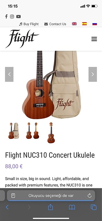 Flight Concert NUC310 Ukulele