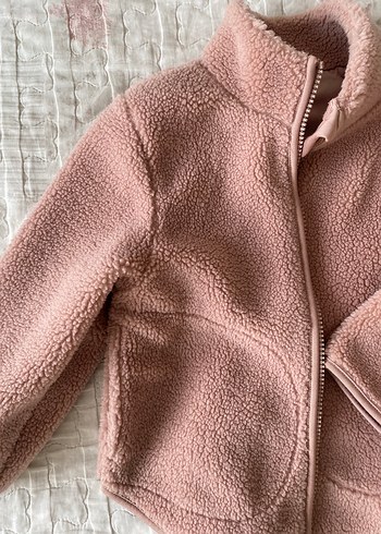24-36 Ay Beden pembe Renk Kız Çocuk Peluş Fermuarlı Ceket