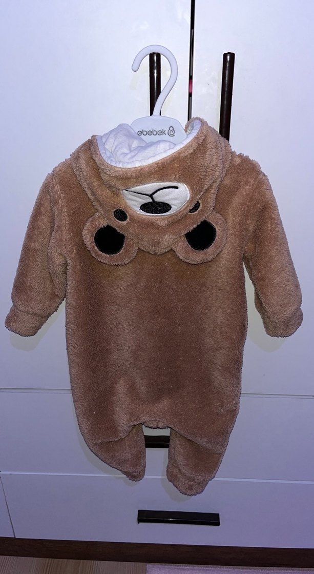 Kahverengi Kürklü Bebek Tulumu - Görsel 3