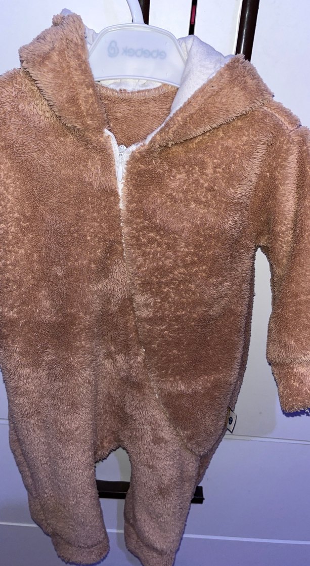 Kahverengi Kürklü Bebek Tulumu - Görsel 2