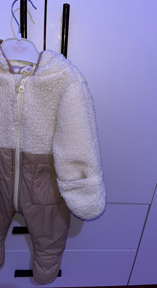 Kız Bebek Beyaz Kürklü Tulum - Görsel 3