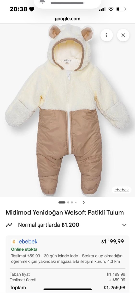 Kız Bebek Beyaz Kürklü Tulum - Görsel 4