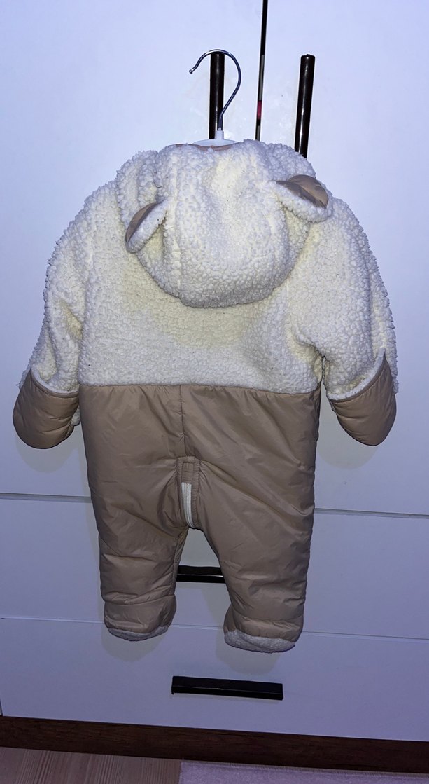 Kız Bebek Beyaz Kürklü Tulum - Görsel 2