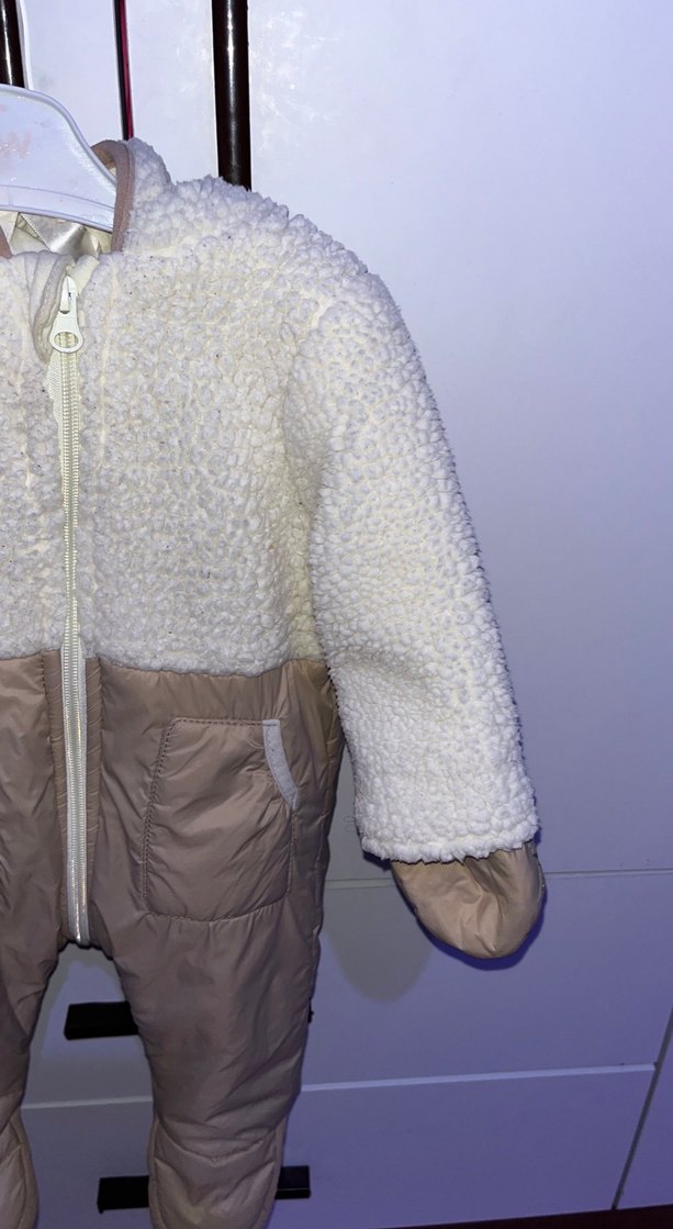 Kız Bebek Beyaz Kürklü Tulum - Görsel 5