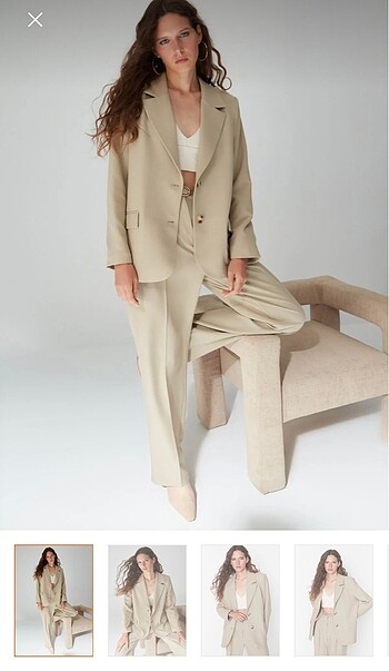 Trendyol & Milla Vizon astarlı dokuma blazer ceket