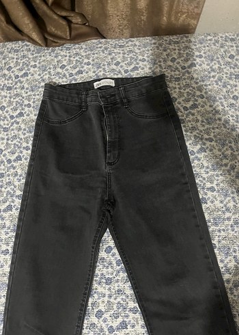 26 Beden siyah Renk Siyah Fermuarlı Kadın Skinny Midi Kot Pantolon