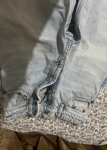 Gri Düğmeli Kadın Denim Midi Pantolon