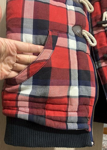 Kırmızı Kareli erkek Kapitone Yelek - Görsel 5