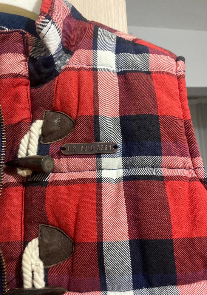 Kırmızı Kareli erkek Kapitone Yelek - Görsel 2