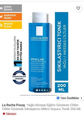 La Roche Posay Gözenek Sıkılaştırıcı Tonik 200 ml