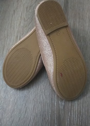 Kız Çocuk Pembe Simli Fiyonk Detaylı Babet - Görsel 3