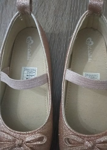 Kız Çocuk Pembe Simli Fiyonk Detaylı Babet - Görsel 2