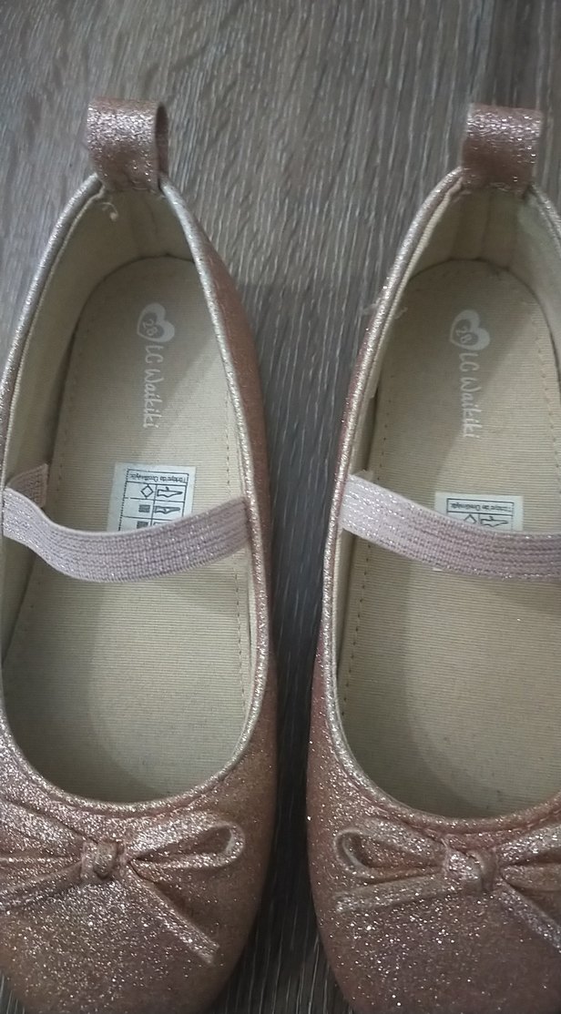 Kız Çocuk Pembe Simli Fiyonk Detaylı Babet - Görsel 2