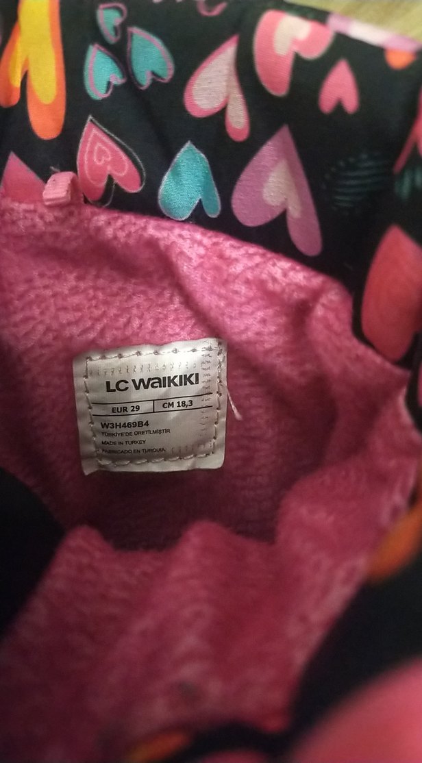 Renkli Kız Çocuk Kalp Desenli kar botu - Görsel 4