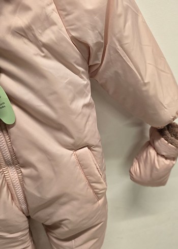 Kız Bebek Pembe Kürklü Kar Tulumu - Görsel 6